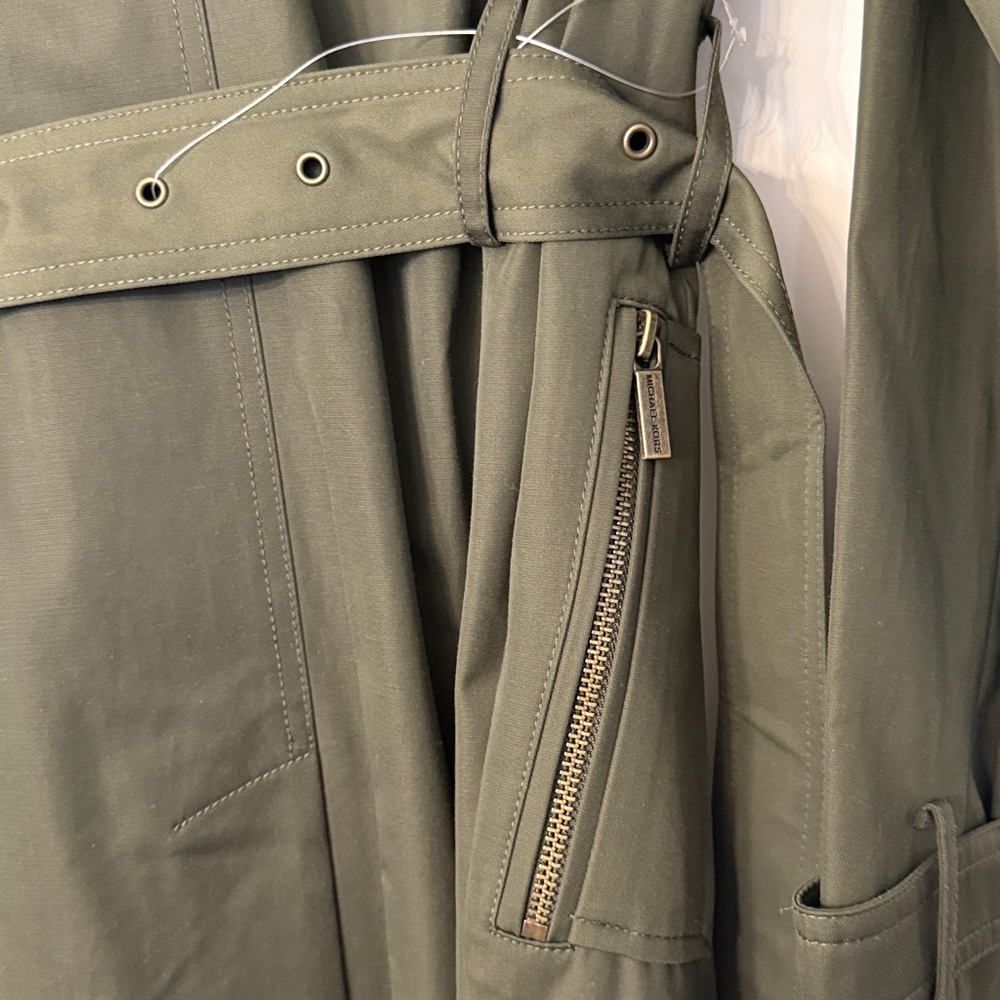 Michael Kors Olive Trench Coat - Picture 5 of 7